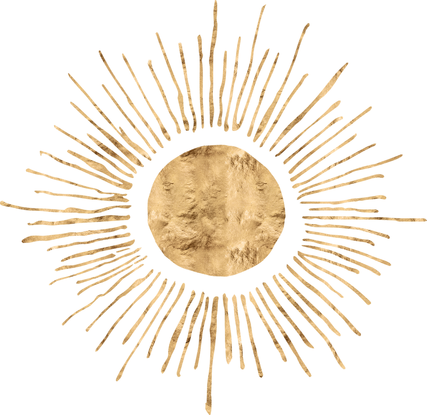 Solid Sun with Rays - Gold
